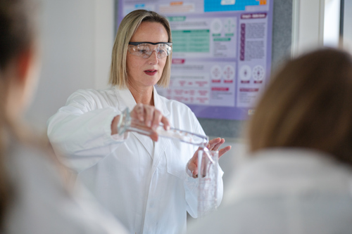 Katrina Murray conducting an experiment