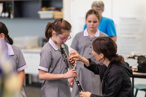 Year 5 students selecting instruments